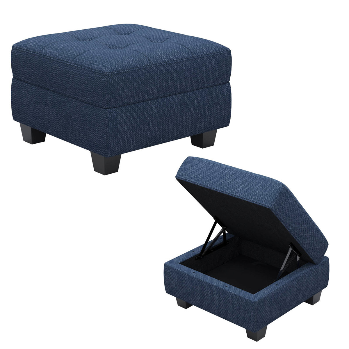 6.79 Everly Quinn Buckleton Linen & Velvet Upholstered